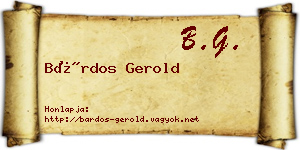 Bárdos Gerold névjegykártya